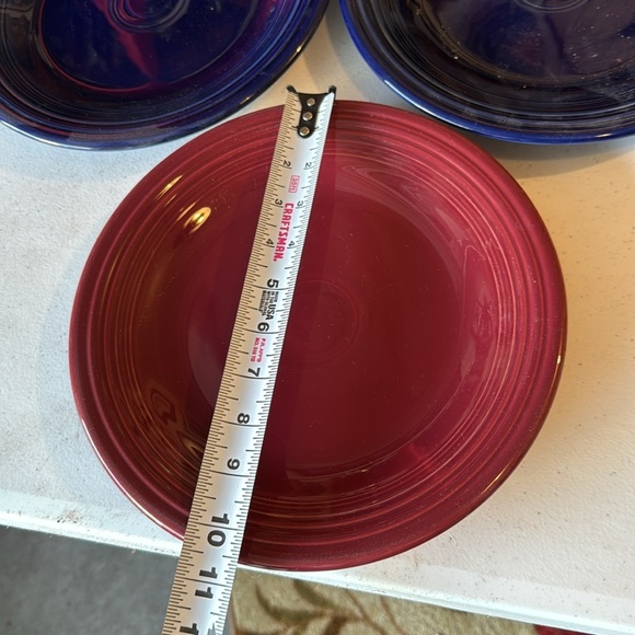 FIESTA PLATES DINNER  BLUE, WINE PURPLE Elegant Blue and Red Dinner Plates - Picture 2 of 7